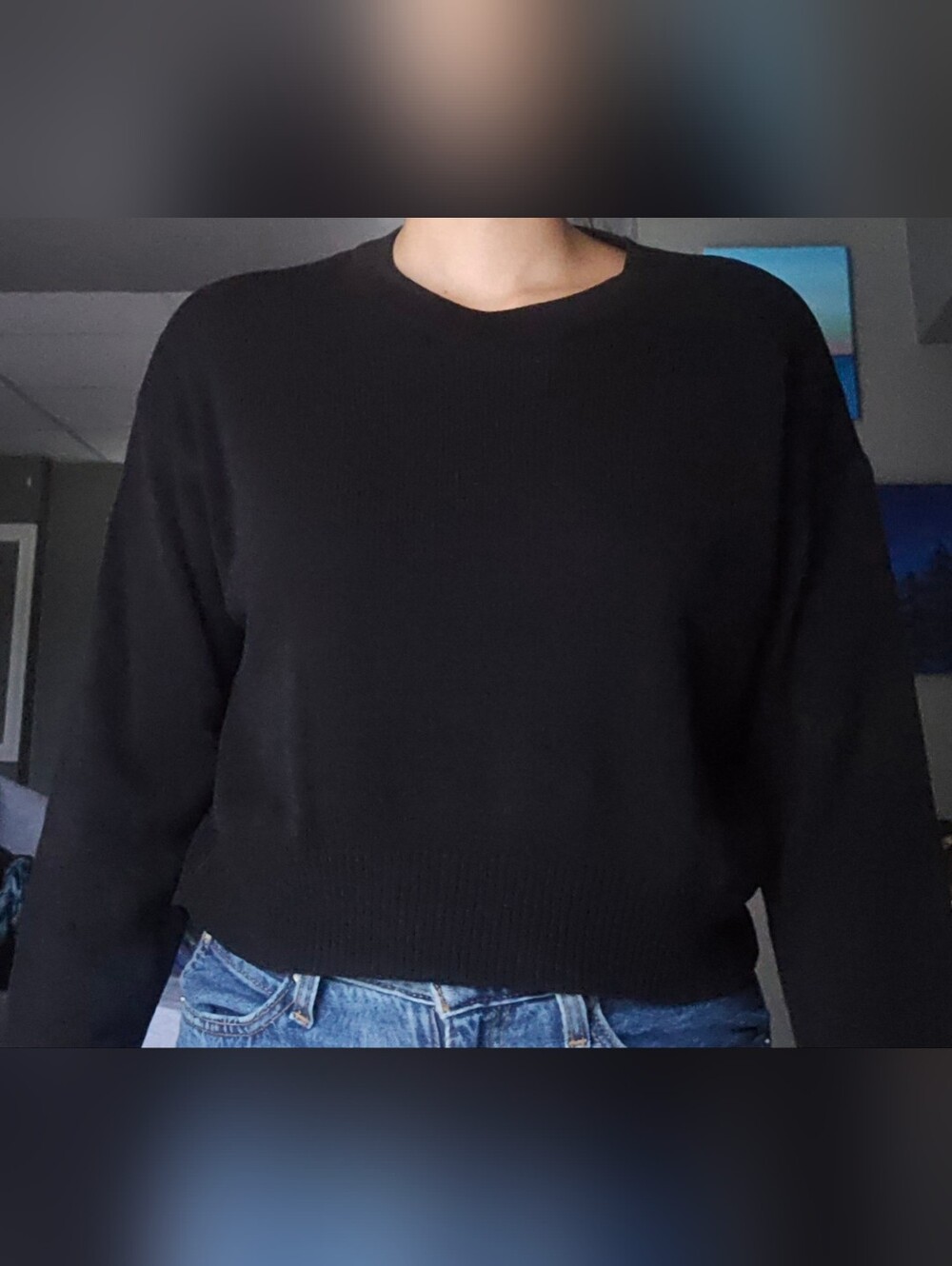 H&M Black Crew Neck Sweater Soft Knit
